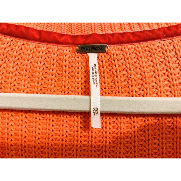 FREE PEOPLE Damsel Orange Bell Sleeve Fall Knit Sweater Size XS - Picture 9 of 10